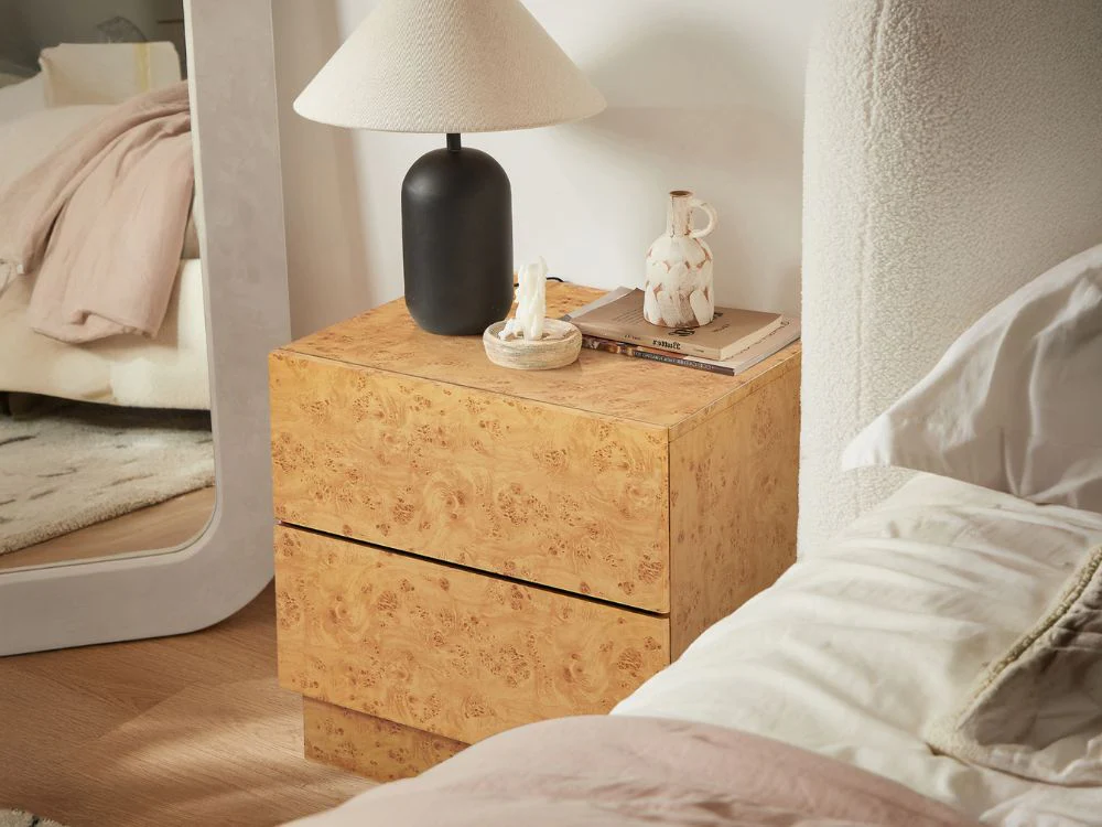 Burlin Burlwood Bedside Table - Image 4
